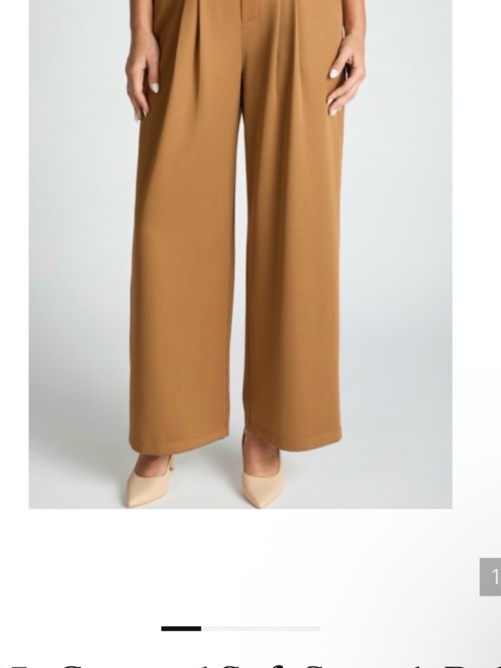Wide-Leg High-Rise Trousers Pants in Caramel - Picture 4 of 7